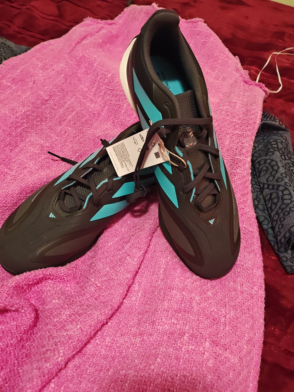 Adidas Black & Teal Athletic Sneakers
